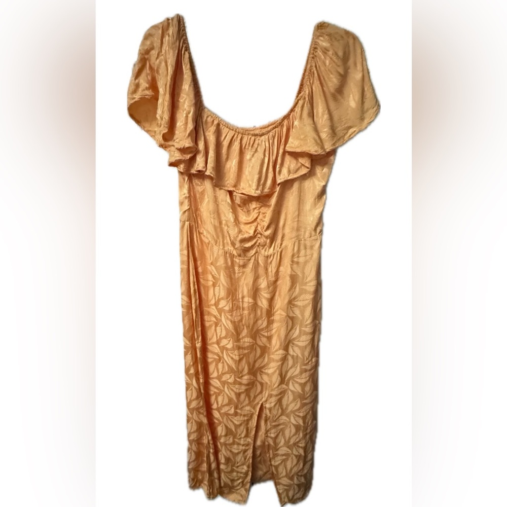 NSR Elegant Orange Off-Shoulder Cocktail Dress